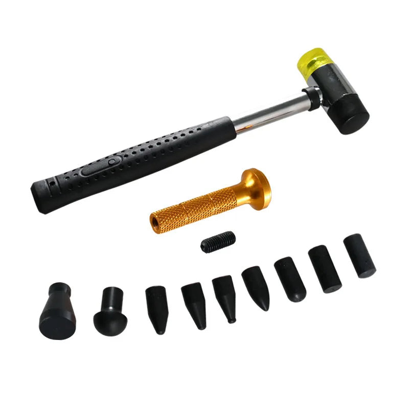 Martelo Removedor de Amassados Automotivos – Kit 9 Peças para Reparo de Lataria Sem Danificar a Pintura