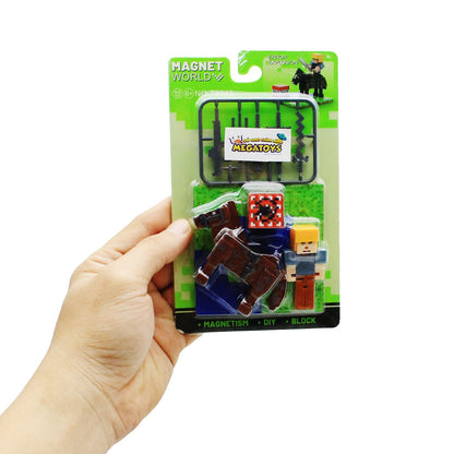 Blocos Magnéticos Colecionáveis Infantil estilo Minecraft – Conjunto de Montagem Educativo