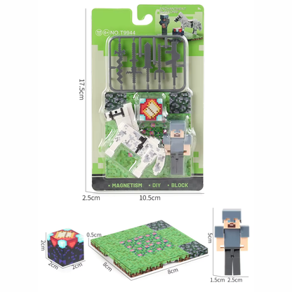 Blocos Magnéticos Colecionáveis Infantil estilo Minecraft – Conjunto de Montagem Educativo