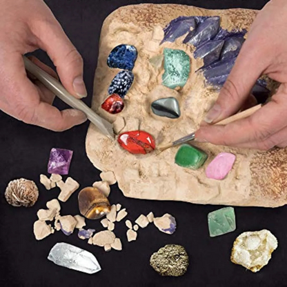 Brinquedo Educativo de Escavação – Descubra Pedras Preciosas e Cristais