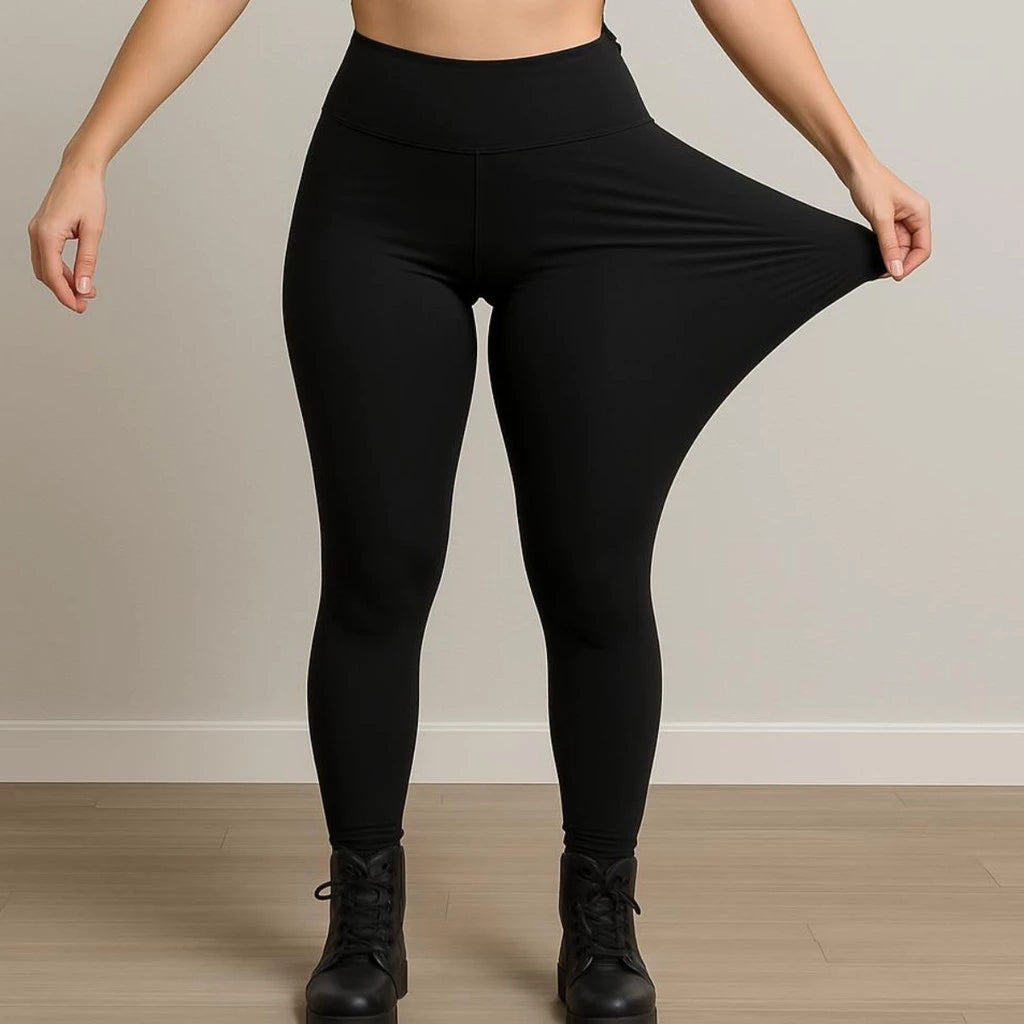 Calça Legging Feminina Flanelada Térmica de Cintura Alta