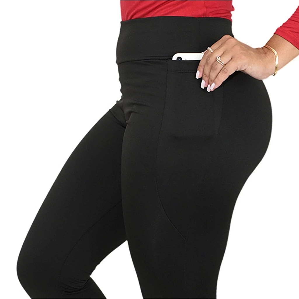 Calça Legging Feminina Térmica Flanelada com Bolsos