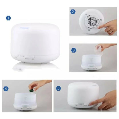 Umidificador Difusor Ultrassônico 300ml com LED 7 Cores e Controle